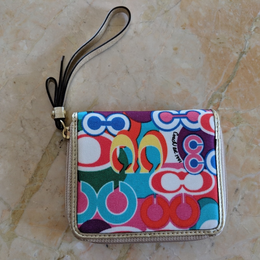 Coach Colorful Gold Accent Wallet
